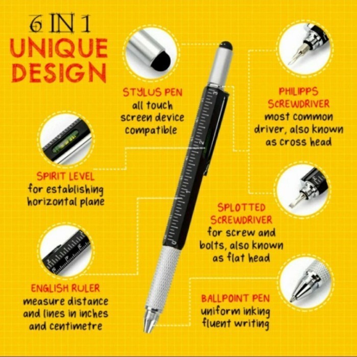 Multitool Tech Pool Pen 6 In 1