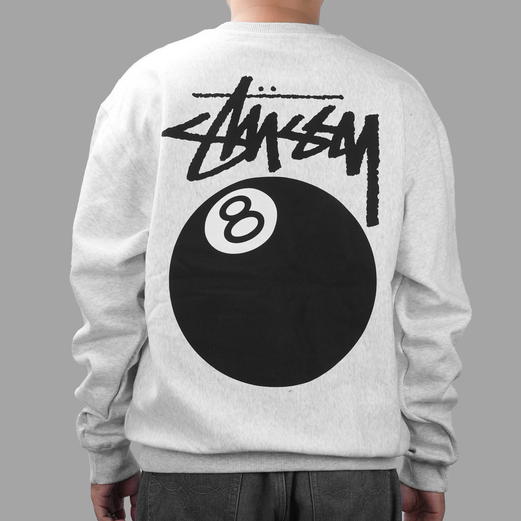 Stussy 8 Ball Crewneck Ash Heather