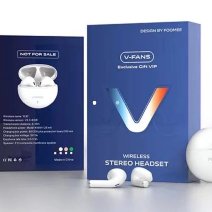 Earphone Tws Foomee Vfans Tws Vivo Wireless Stereo