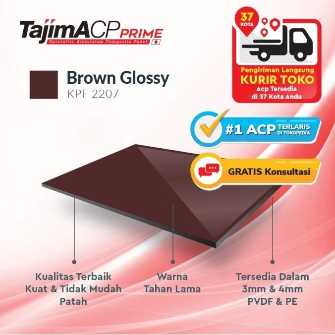 ACP Aluminium Composite Panel TAJIMA 3mm Indoor - Brown Glossy