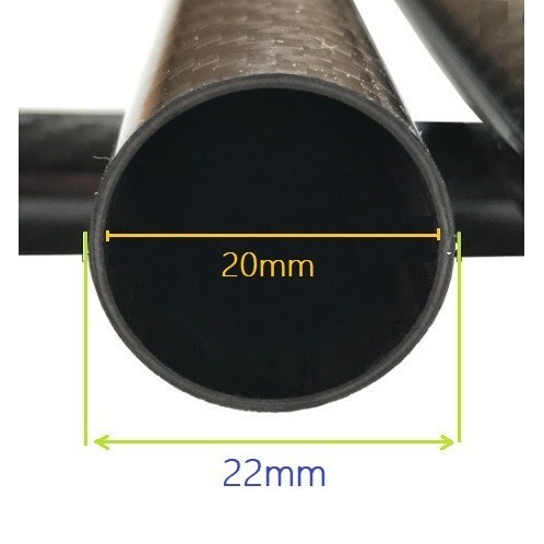 50CM CARBON TUBE PIPA KARBON 3K OD DIAMETER 22MM ID 20MM TEBAL 1MM