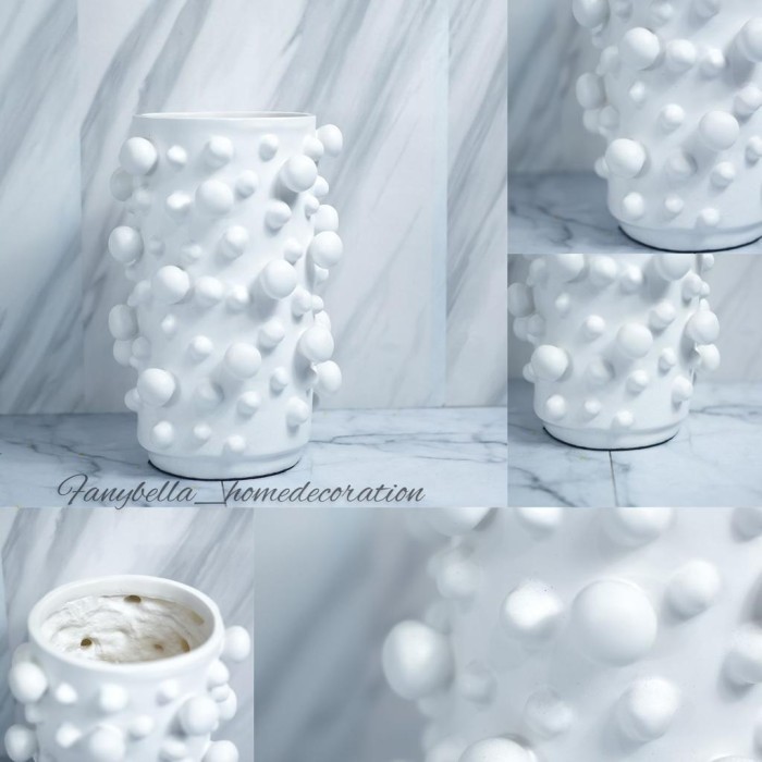 Vas Bunga Keramik Putih Minimalis Mewah Nordic Unik Abstrak Dekorasii