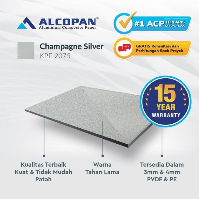 ACP aluminium composite panel Alcopan Champagne Silver PE 4mm