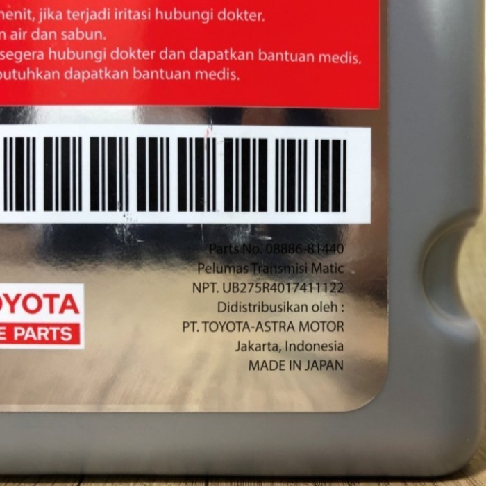 Oli Matic Toyota Tmo Atf Ws (Yaris/Altis/Camry/Inova Reborn) Ori