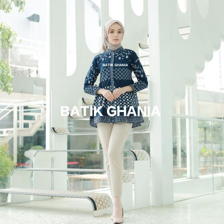 New Batik Wanita Baju Batik Wanita Modern Blouse Batik Pagar By Batik Ghania