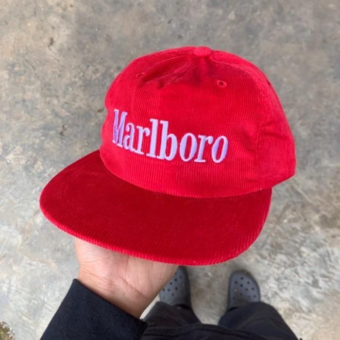 Topi Marlboro Vintage Corduroy / Classic Snapback Marlboro (Cod Bayar