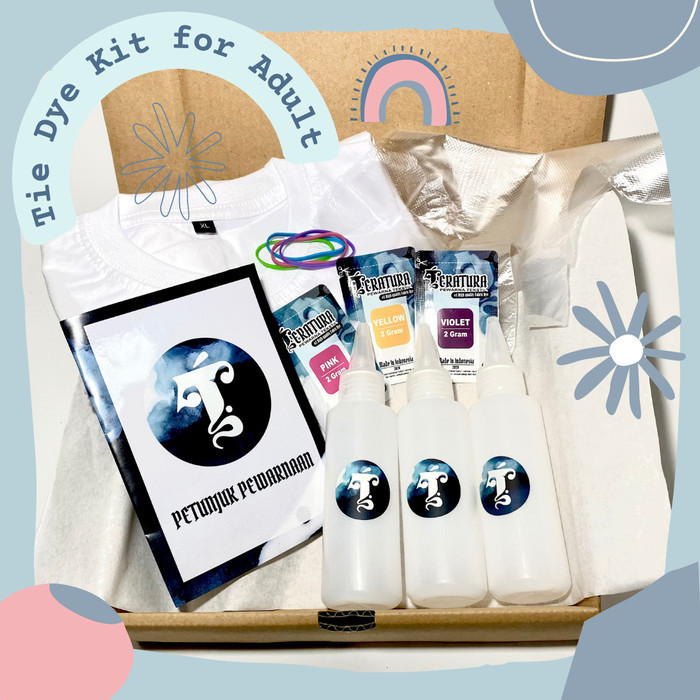 

Teratura Tie Dye Kit + Tshirt Dewasa (Paket Pewarna Tie Dye Lengkap) -Anza Wahda