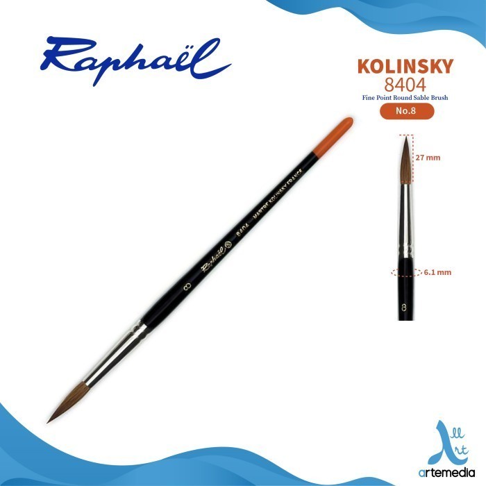 

Kuas Lukis Raphael 8404 Fine Point Round Kolinsky Sable Brush -Anza Wahda