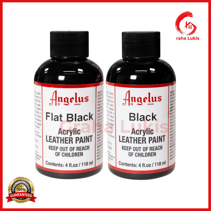 

Angelus Acrylic Leather Paints - Black 4 Oz -Anza Wahda