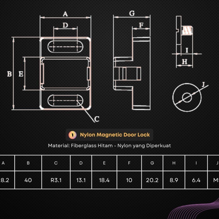 Terlaris Magnetic Door Lock Kunci Pintu Magnet Aluminium Profile Termurah