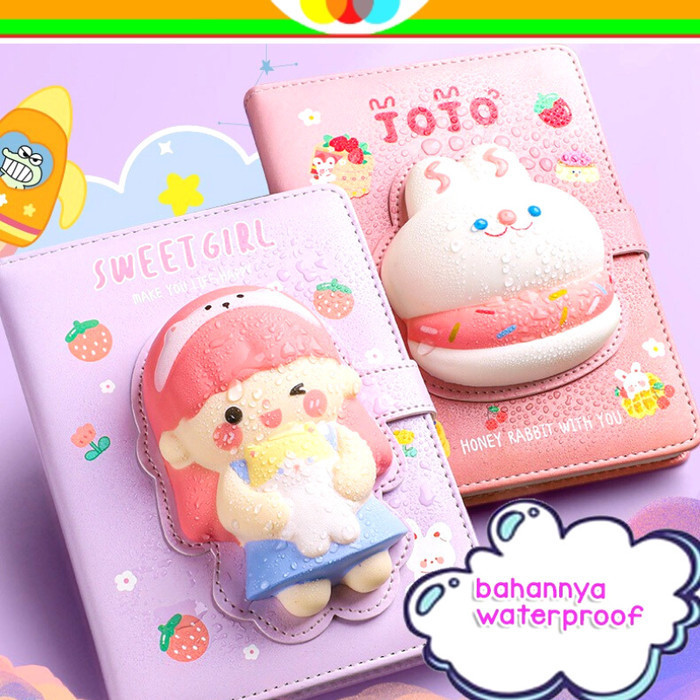 

Buku Diary Free Squishy Binder Jurnal Planner Anak Notebook Memo Korea