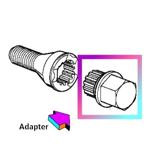 Adapter Kunci Matahari Adaptor Baut Roda Velg Ban Bmw Audi Vw