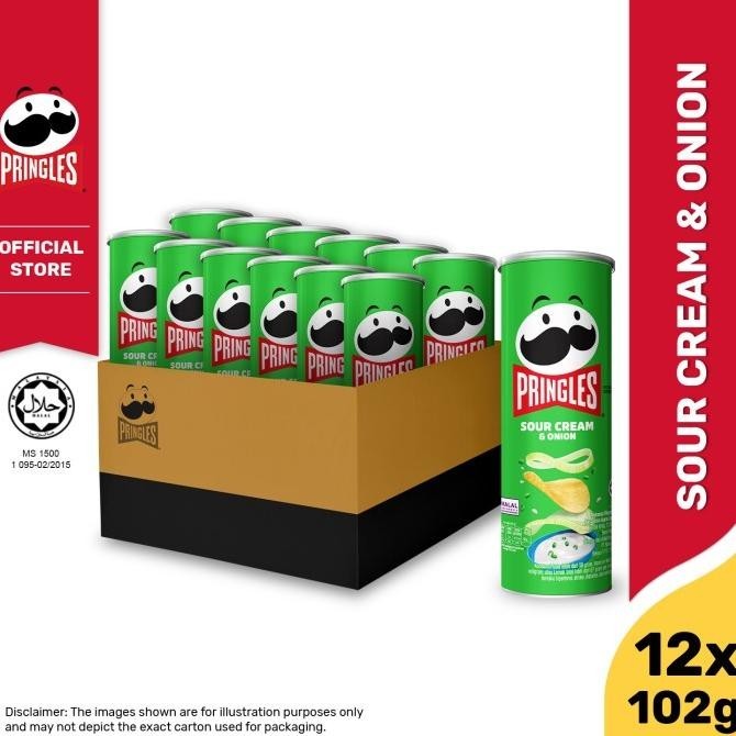 

TERBARU [CARTON DEALS] PRINGLES SOUR CREAM & ONION 102GR KERIPIK (12 PCS) !!!!!