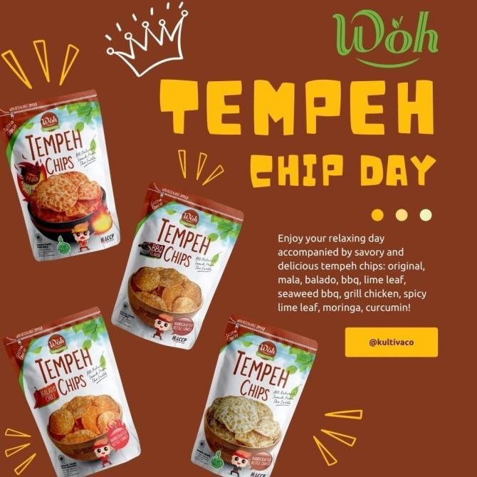 

NEW PRODUK BUNDLE 5PCS - WOH TEMPEH CHIPS 100GR | SNACK KERIPIK TEMPE GLUTEN FREE !!!!!