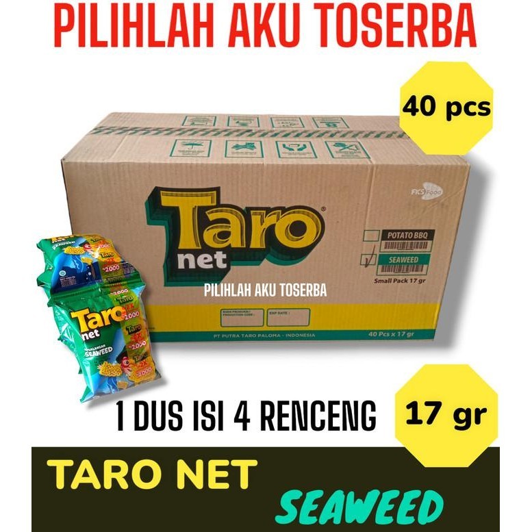 BIG SALE TARO NET SNACK SEAWEED RUMPUT LAUT RENCENG - ( HARGA 1 DUS ) 