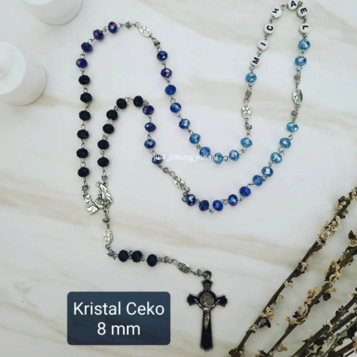 Aba Rosario Kristal Biru Hitam 8 Mm