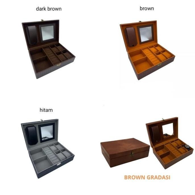 Tempat Koleksi Perhiasan Jam Tangan aksesoris jewelry box cincin emas HS