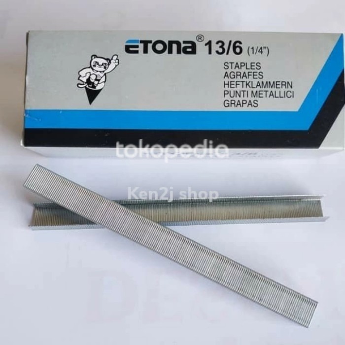 

Terbatas Isi Staples Etona 13/6 Mm Isi 5000 Pcs/Box Lebar: 10Mm Tinggi : 6Mm Best Quality