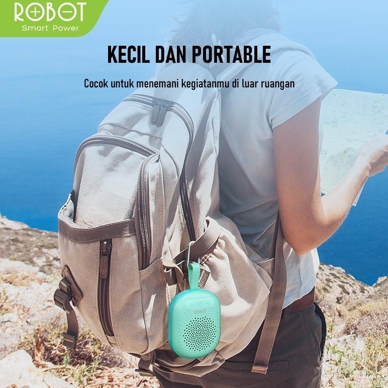 SPEAKER SALON TWS BLUETOOTH 5.1 ROBOT RB20 MINI PORTABLE WITH RGB LIGHT GARANSI RESMI BARU