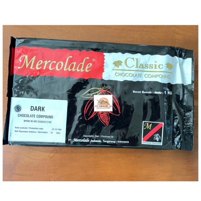 

Ready Mercolade Dark chocolate 1kg Classic cokelat DCC coklat blok masak