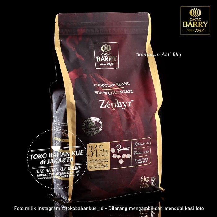 

Ready Cacao Barry - ZEPHYR 34% 5kg White Chocolate Couverture Cokelat Coin