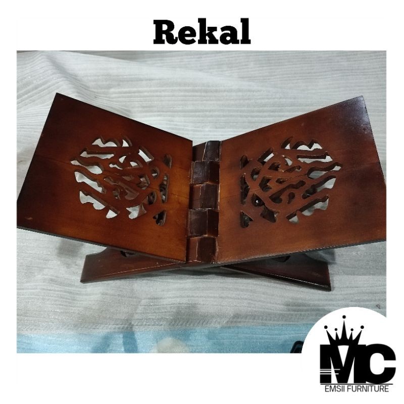 Rekal Alquran Motif Iqro' Meja Alquran Motif Iqro' Ukuran Jumbo Rekal Alquran Kayu Jati Rekal Alqura