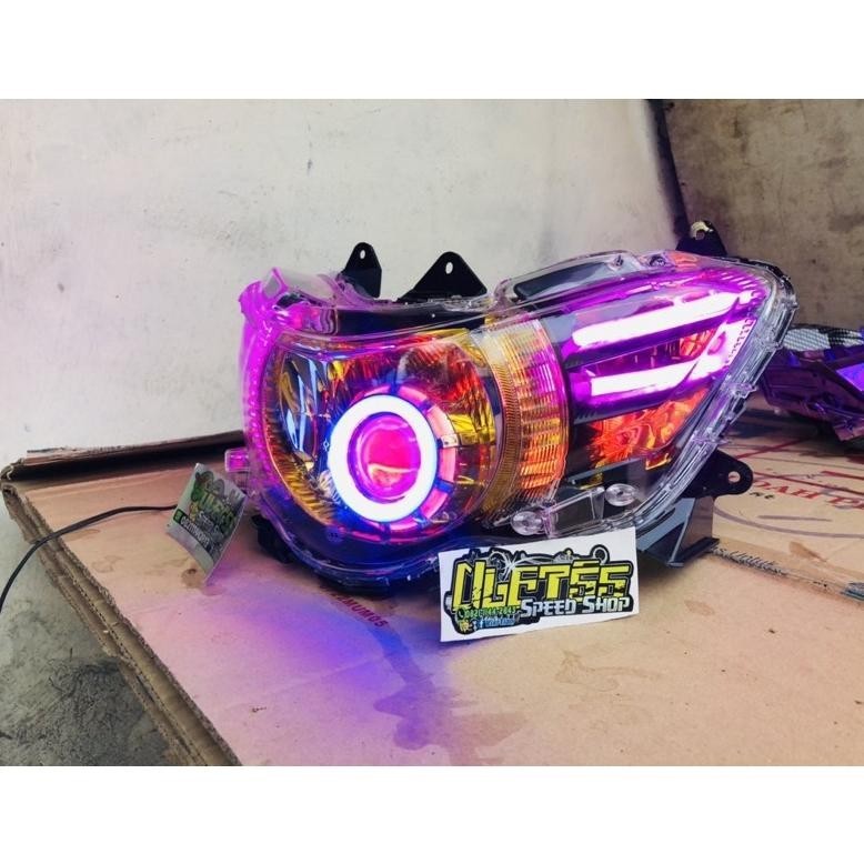 reflektor lampu depan soul gt 115 / xeon gt 125 custom alis plus projie highlow pnp
