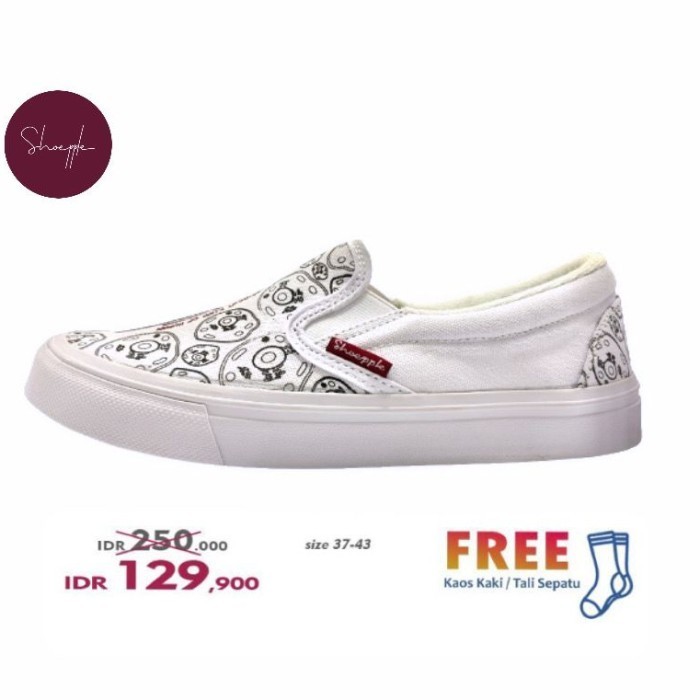

Shoepple Anatomi White Sepatu Sneakers Unisex Anatomi BlackSlip On