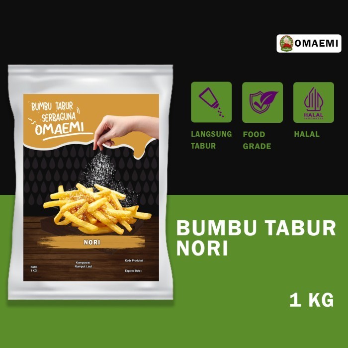 

Ready BUMBU TABUR NORI HALAL KEMASAN 1000GR KUALITAS TERJAMIN