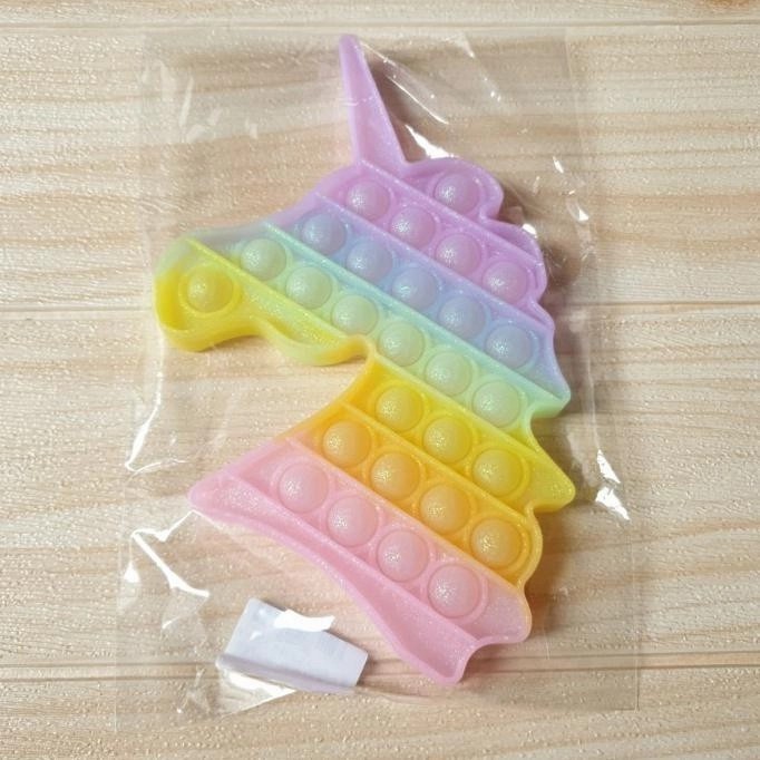 Pop It Unicorn Glitter Pop Its Fidget Toy Tiktok Mainan Anti Stress