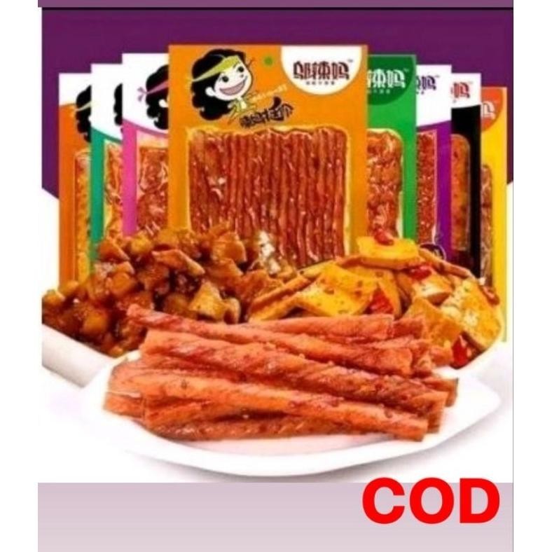 

[Halal](100Gr)Termurah Wulama Latiao Vegetarian Dou Juan/Cemilan Snack Cina/ Latiao/La Tiao/Wulama Strip Kembang Tahu