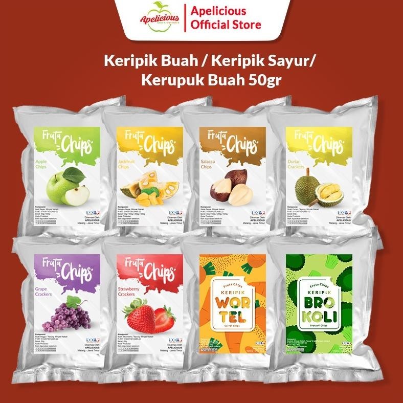 

Apelicious Keripik Buah / Kripik Sayur Krupuk Buah Apel Nangka Mangga Fruta Cemilan Khas Malang