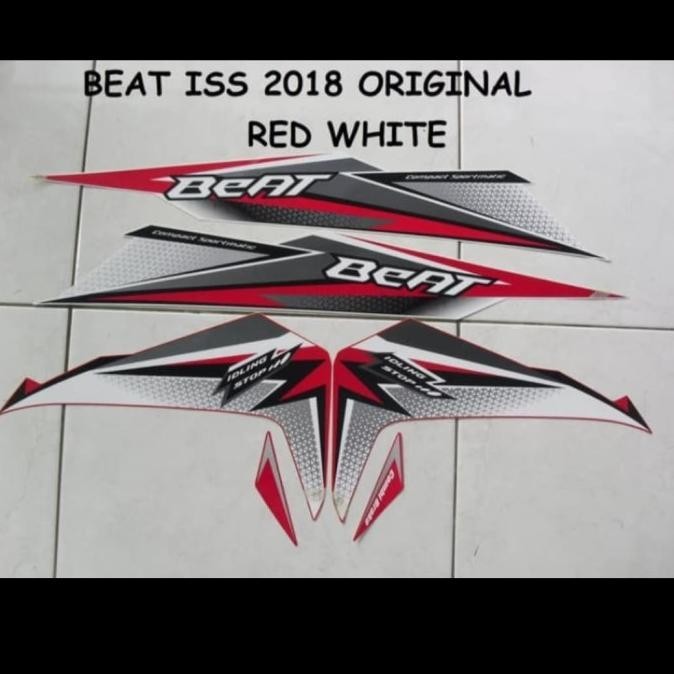 New Striping Beat Idling Stop 2018 Putih Merah