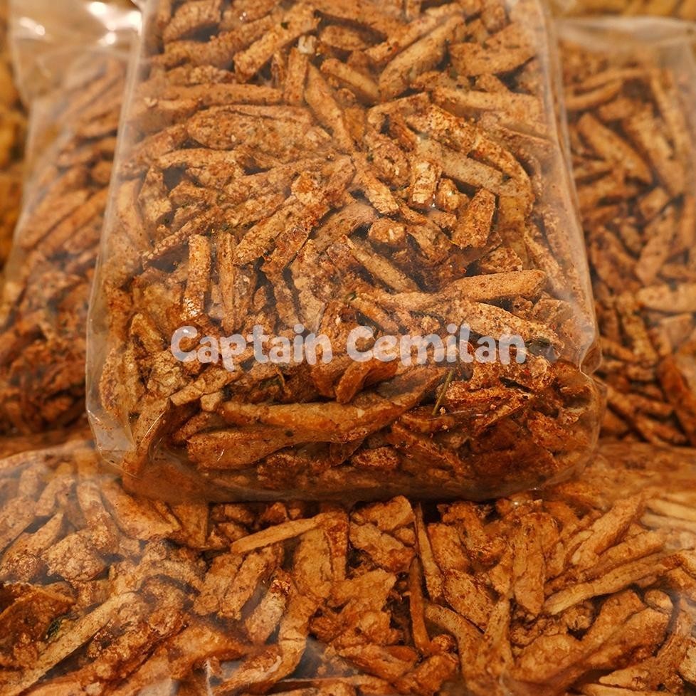 

Basreng Stik Pedas Gurih Daun Jeruk Renyah Kriuk Baso Goreng Rempah 500Gram Captain Cemilan