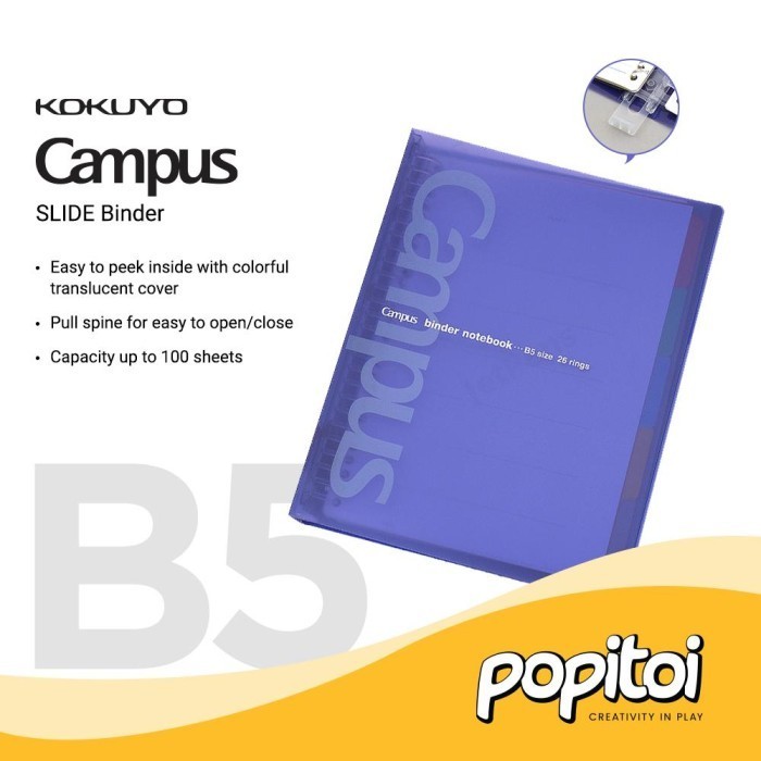 

Fauma KOKUYO Campus SLIDE Ring Binder B5 (Medium) Notebook Loose Leaf