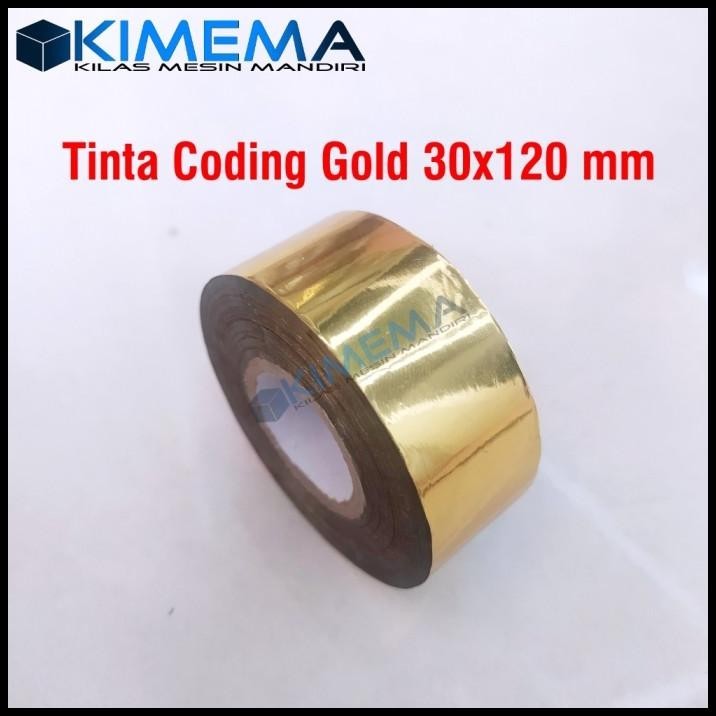 

BEST DEAL RIBBON TAPE GOLD 30MM X 100M HOT STAMPING FOIL PITA TINTA MESIN CODING !!