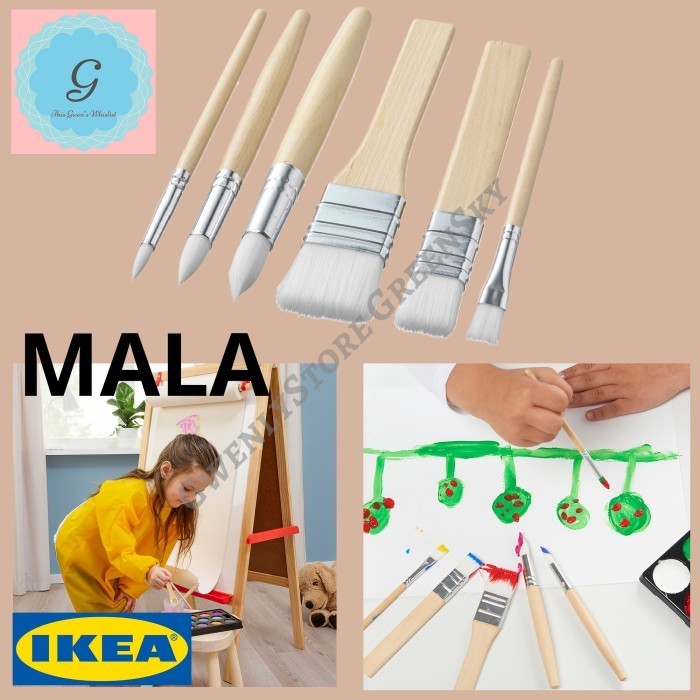 

Set 6 Kuas lukis cat air paint brush anak mudah dibersihkan premium