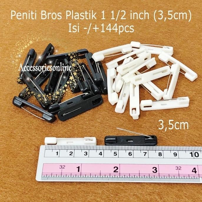 

Heboh Peniti Plastik Bros Name Tag 1 1/2 Inch (3,5 Cm) / Isi 144 Pcs