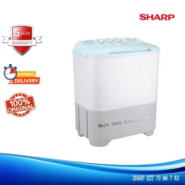 SHARP MESIN CUCI 2 TABUNG 7 KG EST 70 MW LOW WATT CUCI DAN KERING