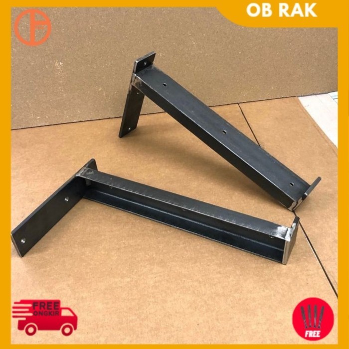 Rak Besi Siku Dinding Penyangga Papan/Kayu Minimalis Buku/Sepatu