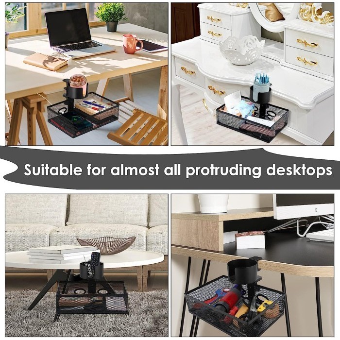 

Boxy Laci Bawah Meja Tempat Penyimpanan Desk Mount Cup Holder Storage