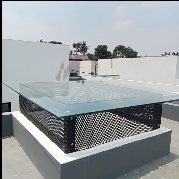 KANOPI HOLLOW GALVANIS 4X6 ATAP KACA TEMPERED