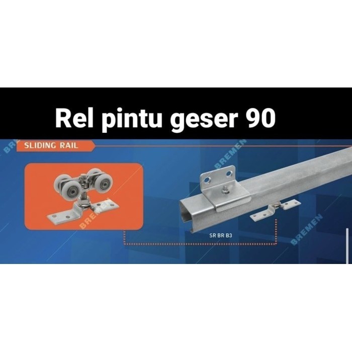 REL PINTU GESER SLIDING RAIL HAMPTON GESER 2 METER PINTU 90 CM DECKSON