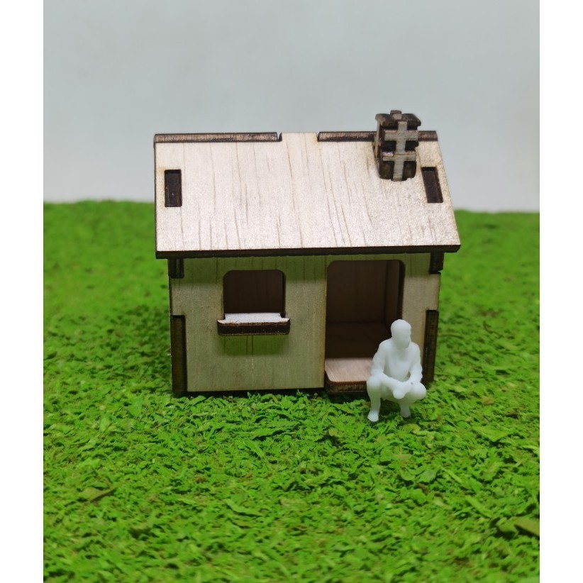 

diorama pos loket bangunan kecil wodd craft zenyang22