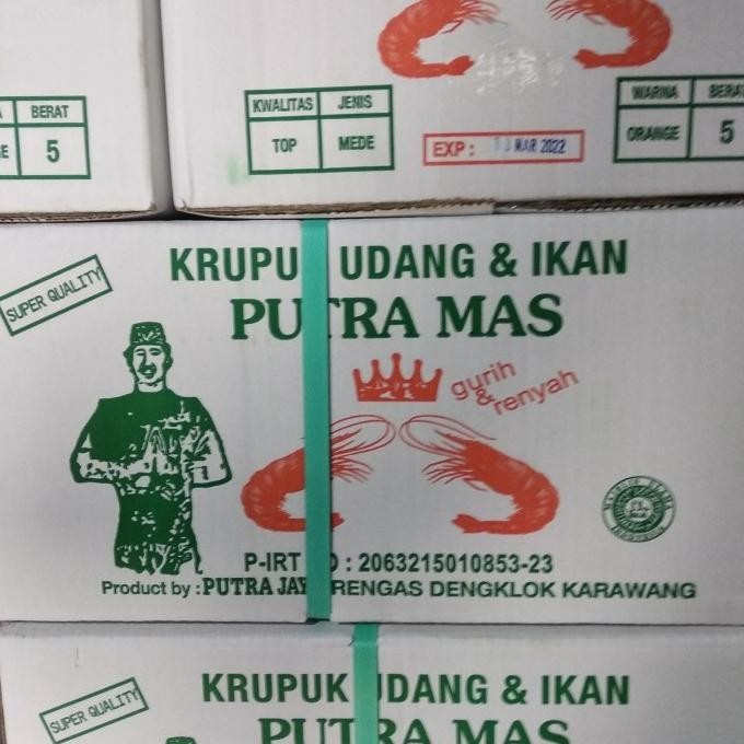 

Krupuk / Kerupuk Udang Putra Mas 5 kg jenis Mede 1 Dus Karton LN