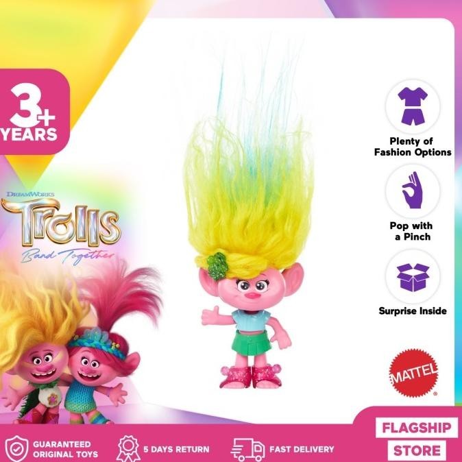 Trolls Band Together Yellow Hair Pops - Mainan Action Figure