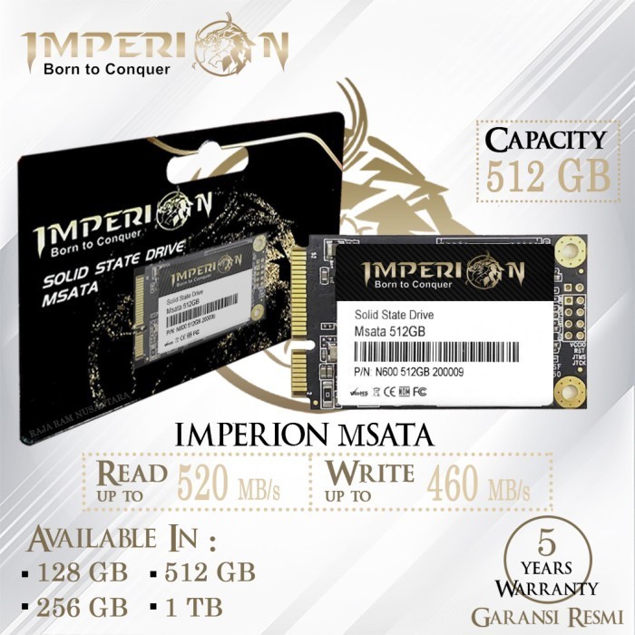 SSD MSATA IMPERION 512 GB GARANSI RESMI 5 TAHUN SSD MSATA 512GB ORIGINAL BEST QUALITY