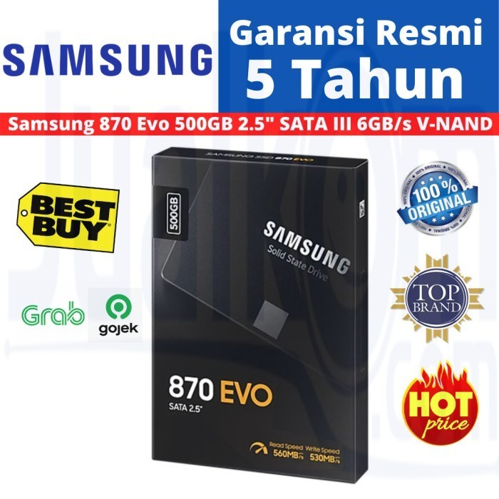 SAMSUNG SSD 870 EVO 500GB SATA III 2.5" 870EVO 500 GB RESMI ORIGINAL BEST QUALITY