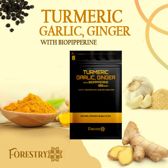 

Turmeric Garlic Ginger Blend With Bla Pepper Powder 100 Gram