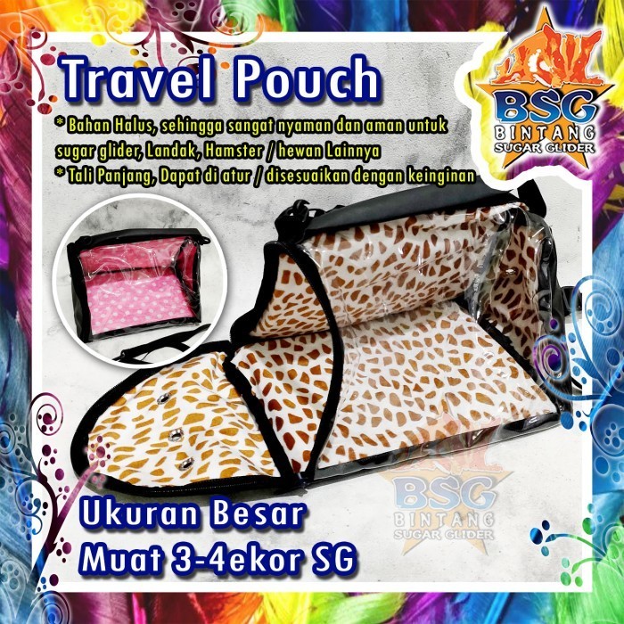 TAS HEWAN SUGAR GLIDER LANDAK MINI HAMSTER BURUNG - TRAVEL POUCH